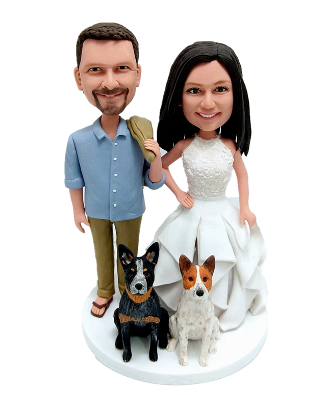 Custom Cake Toppers Beach Casual suit figurine cake toppers wedding